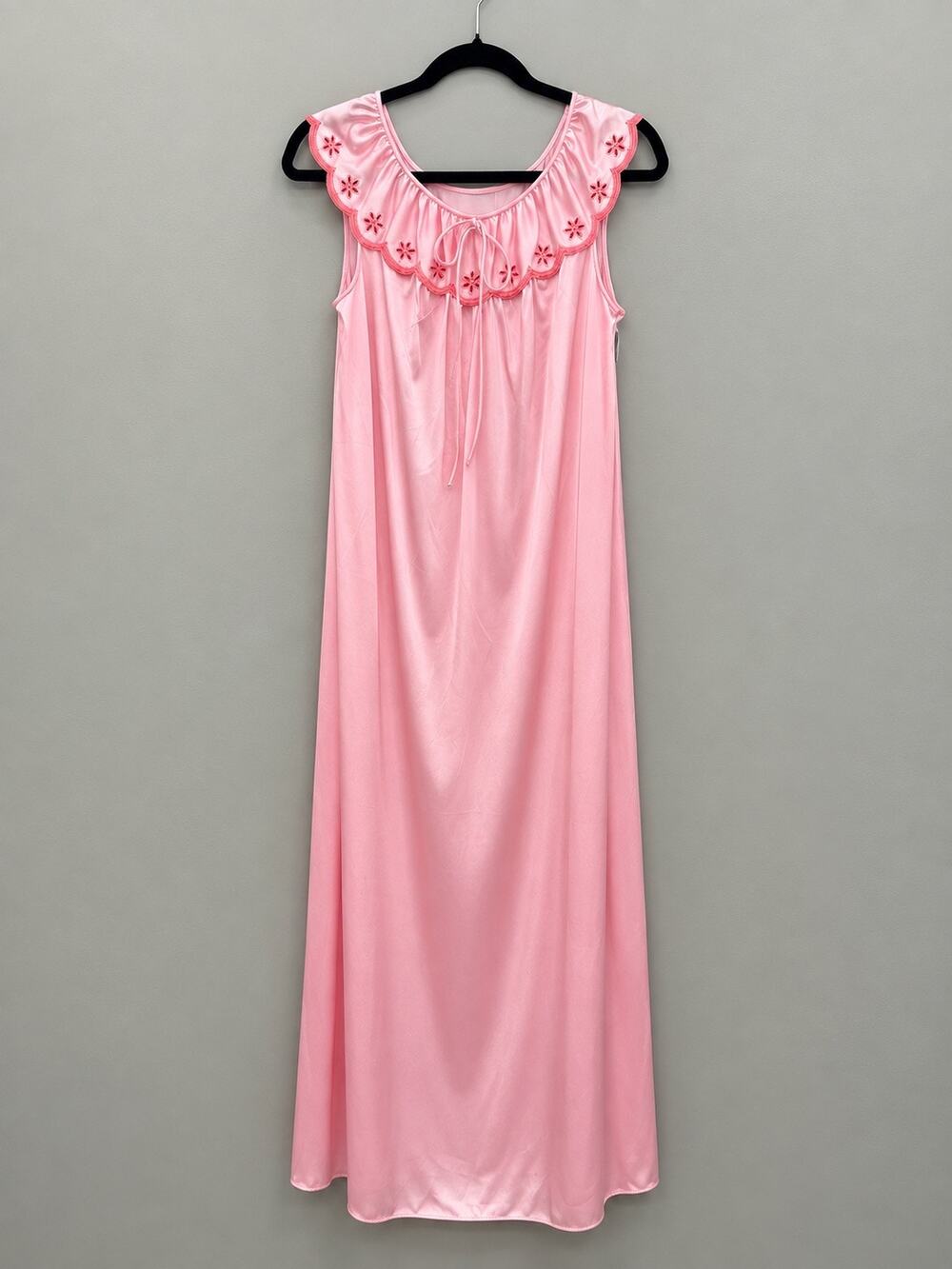 Vintage JCPenney Pink Antron III Nylon Maxi Nightgown Petite USA Coquette